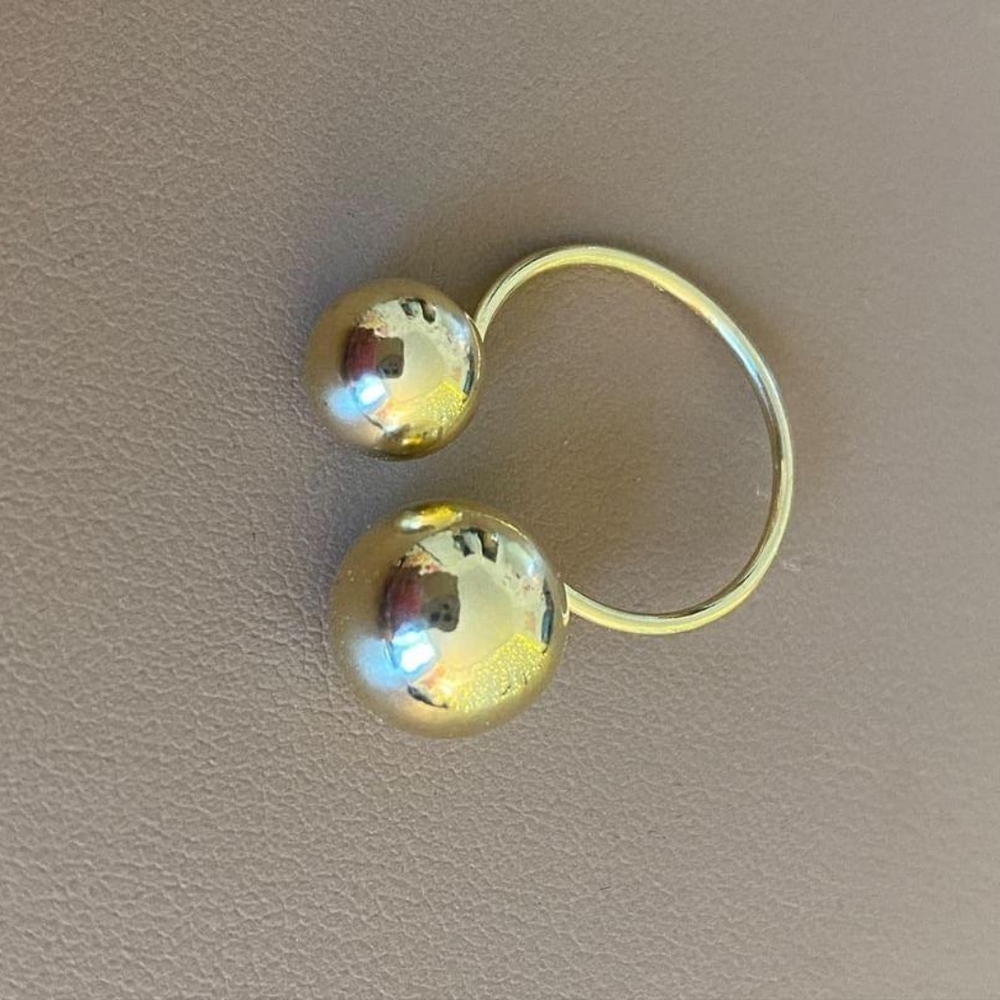 Silver Gold Plated Adjustable Open Ring Size 5 - image 1